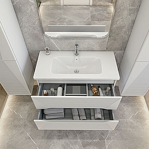 Тумба с раковиной Caprigo Modo-Terza 100 с интегрированной ручкой, цвет на выбор для ванной в интернет-магазине Sanbest