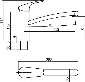 Смеситель для кухни Aquanet Static AF330-40C купить в интернет-магазине сантехники Sanbest