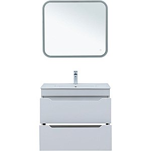 Тумба с раковиной Aquanet Практика 80 330459 белая матовая для ванной в интернет-магазине Sanbest