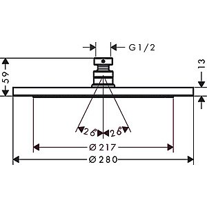 Верхний душ Hansgrohe Croma 26220140 бронза купить в интернет-магазине сантехники Sanbest