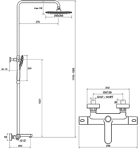 Душевая система Ravak X070444 черный купить в интернет-магазине сантехники Sanbest