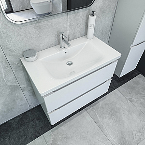 Тумба с раковиной Caprigo Forte 80 два ящика, бланж для ванной в интернет-магазине Sanbest