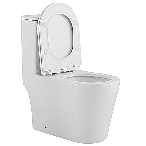 Унитаз моноблок Azario Nimbus AZ-6080-AP белый, безободковый, с крышкой микролифт, слив торнадо купить в интернет-магазине Sanbest