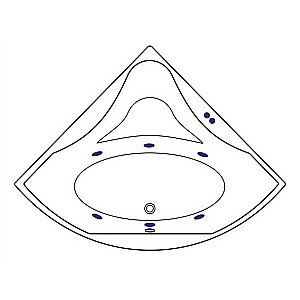 Ванна акриловая EXCELLENT Glamour SOFT WAEX.GLA15.SOFT.CR 150x150 белая с гидромассажем купить в интернет-магазине Sanbest