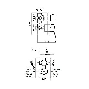 Смеситель для душа Webert Sax Evolution SE880601740 белый матовый купить в интернет-магазине сантехники Sanbest