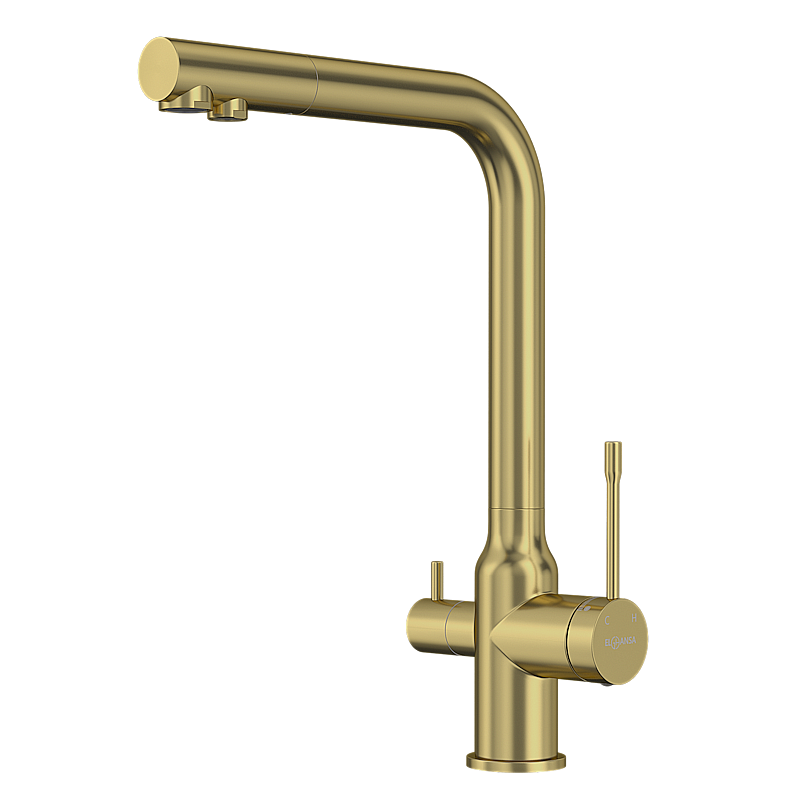 Смеситель для кухни Elghansa 56A5026-MattGold золото матовое купить в интернет-магазине сантехники Sanbest