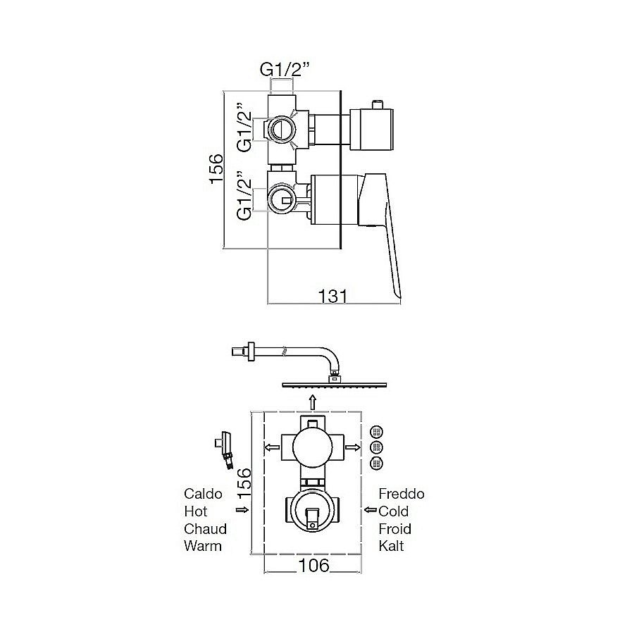 Смеситель для душа Webert Sax Evolution SE880601740 белый матовый купить в интернет-магазине сантехники Sanbest
