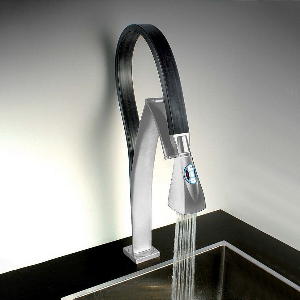 Смеситель для кухни Paini Hybrid HKPA557YOSIKKM сталь/черный купить в интернет-магазине сантехники Sanbest