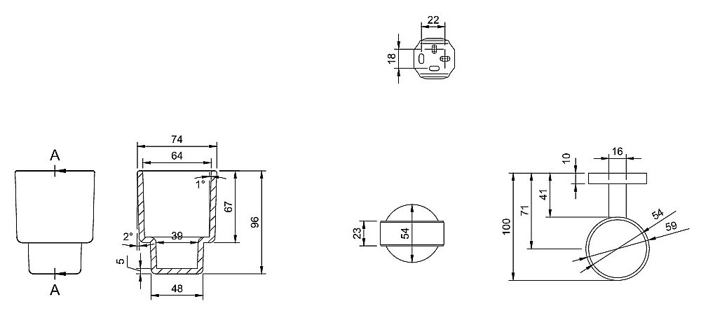 Стакан с держателем Villeroy&Boch Elements – Tender TVA15101800061 хром купить в интернет-магазине сантехники Sanbest
