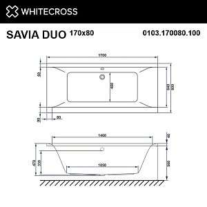 Ванна с гидромассажем WhiteCross SAVIA DUO LINE 170x80 белая/бронза купить в интернет-магазине Sanbest