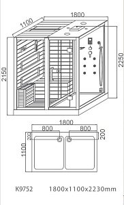 Душевая кабина с сауной CeruttiSpa ALBANO 180x110 тонированная/черный купить в интернет-магазине Sanbest