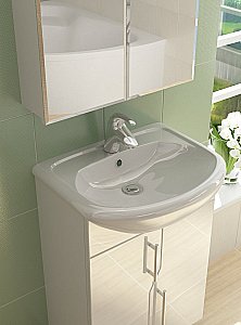 Тумба с раковиной Vigo Grand 550 белая для ванной в интернет-магазине Sanbest