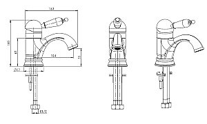 Смеситель для раковины Boheme Tradizionale Oro 281 купить в интернет-магазине сантехники Sanbest