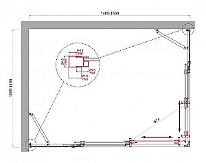 Душевой уголок BelBagno LUCE-AH-22 150х110 стекло прозрачное/профиль хром купить в интернет-магазине Sanbest