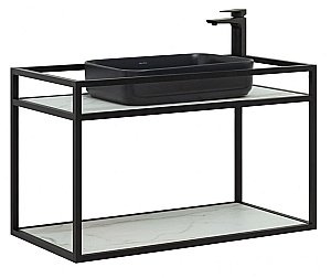 Консоль с раковиной Allen Brau Liberty 90 1.33003.BB черная для ванной в интернет-магазине сантехники Sanbest