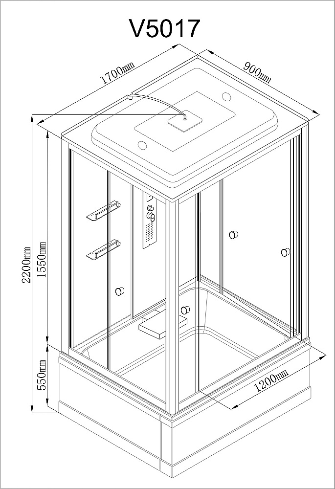 Душевая кабина AvaCan V Серия V5017 170х90 стандартная купить в интернет-магазине Sanbest