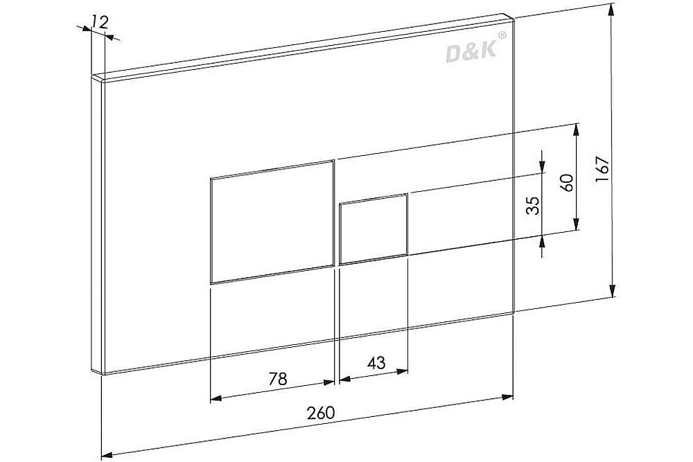 Кнопка для инсталляции D&K Quadro DB1519002 купить в интернет-магазине сантехники Sanbest