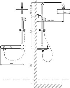 Душевая колонна Aquanet Steel V2 AF212-71S купить в интернет-магазине сантехники Sanbest