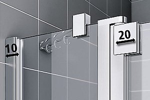 Душевой уголок Kermi Raya RA 1GR+TWD 100x80 стекло прозрачное/профиль хром правый купить в интернет-магазине Sanbest