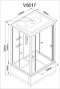 Душевая кабина AvaCan V Серия V5017 170х90 стандартная купить в интернет-магазине Sanbest