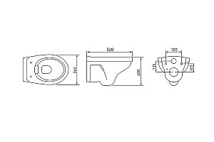 Унитаз подвесной Berges ALBIT S  безободковый, с инсталляцией, белый/кнопка белая-хром глянцевый купить в интернет-магазине Sanbest