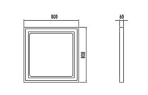 Зеркало Creavit Art 80 AR4001.01.SS черное в ванную от интернет-магазине сантехники Sanbest