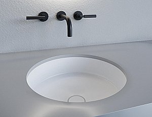 Раковина врезная снизу столешницы Salini MAREA 04 1802204M 42 из искусственного камня S-Stone, белая матовая купить в интернет-магазине Sanbest