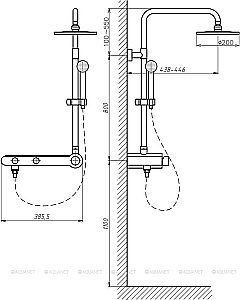 Душевая система Aquanet Steel V2 AF212-71S купить в интернет-магазине сантехники Sanbest