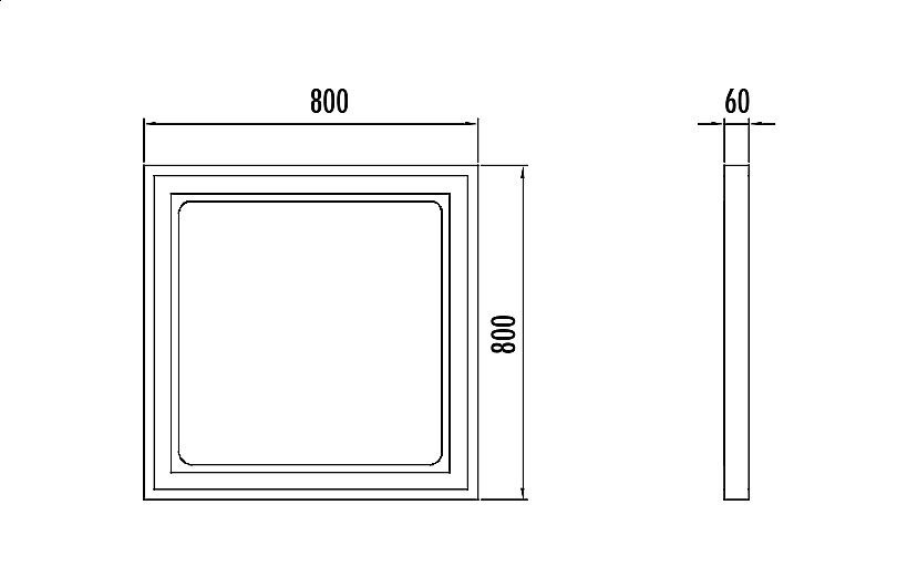 Зеркало Creavit Art 80 AR4001.01.SS черное в ванную от интернет-магазине сантехники Sanbest
