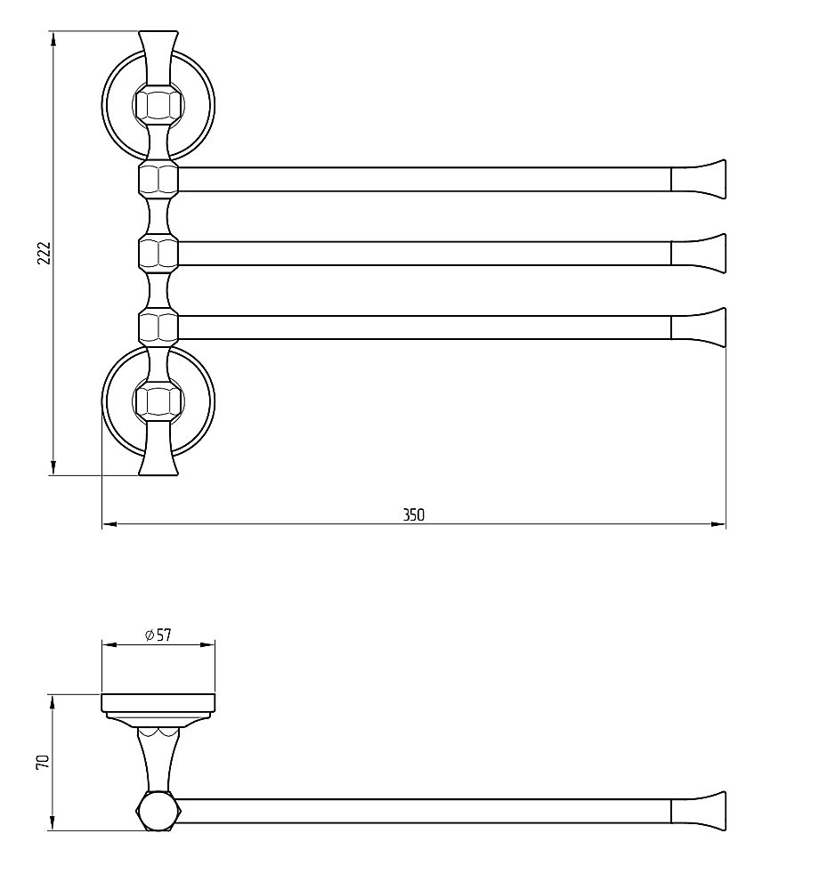 Полотенцедержатель Migliore Fortuna 27677 бронза купить в интернет-магазине сантехники Sanbest