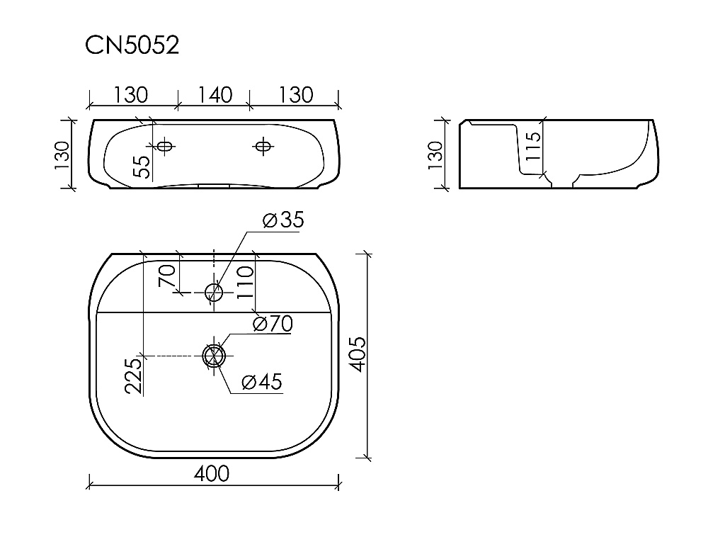 Раковина Ceramica Nova Fonte 40 CN5052 белая купить в интернет-магазине Sanbest