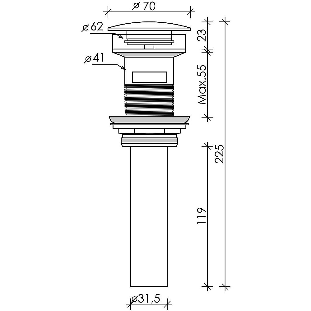 Донный клапан Ceramica Nova Element2 CN2000MBx черный купить в интернет-магазине сантехники Sanbest