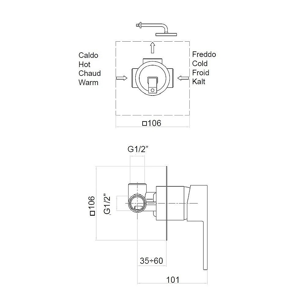 Смеситель для душа Webert Pegaso PE880101740 белый матовый купить в интернет-магазине сантехники Sanbest