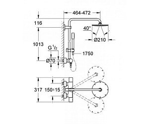 Душевая колонна Grohe Rainshower System 27032001 купить в интернет-магазине сантехники Sanbest