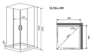 Душевая кабина Timo ILMA 109 90х90 купить в интернет-магазине Sanbest