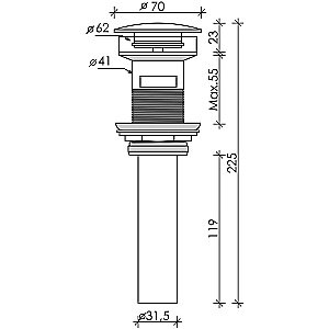 Донный клапан Ceramica Nova Element2 CN2000MBx черный купить в интернет-магазине сантехники Sanbest
