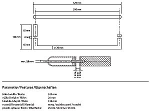 Полотенцедержатель для стеклянной двери Bemeta Omega 104204352 купить в интернет-магазине сантехники Sanbest