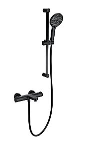 Смеситель для ванны с душевым гарнитуром и термостатом WONZON & WOGHAND, Черный матовый (WW-C2018-A-MB) купить в интернет-магазине сантехники Sanbest