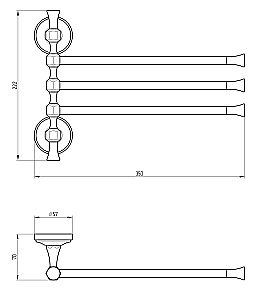 Полотенцедержатель Migliore Fortuna 27677 бронза купить в интернет-магазине сантехники Sanbest