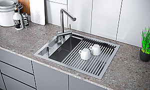 Кухонная мойка Paulmark SHELF PM725846-BS брашированная сталь купить в интернет-магазине сантехники Sanbest