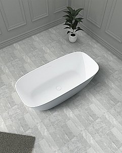 Ванна из искусственного камня ABBER Stein AS9612-1.7 170х72 белая матовая купить в интернет-магазине Sanbest