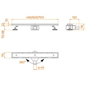 Душевой лоток RGW SDR SDR-08-40 40 21210840-011 хром купить в интернет-магазине Sanbest