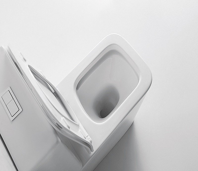 Унитаз напольный Ceramalux NS-2170 белый, безободковый, с бачком, с крышкой микролифт купить в интернет-магазине Sanbest