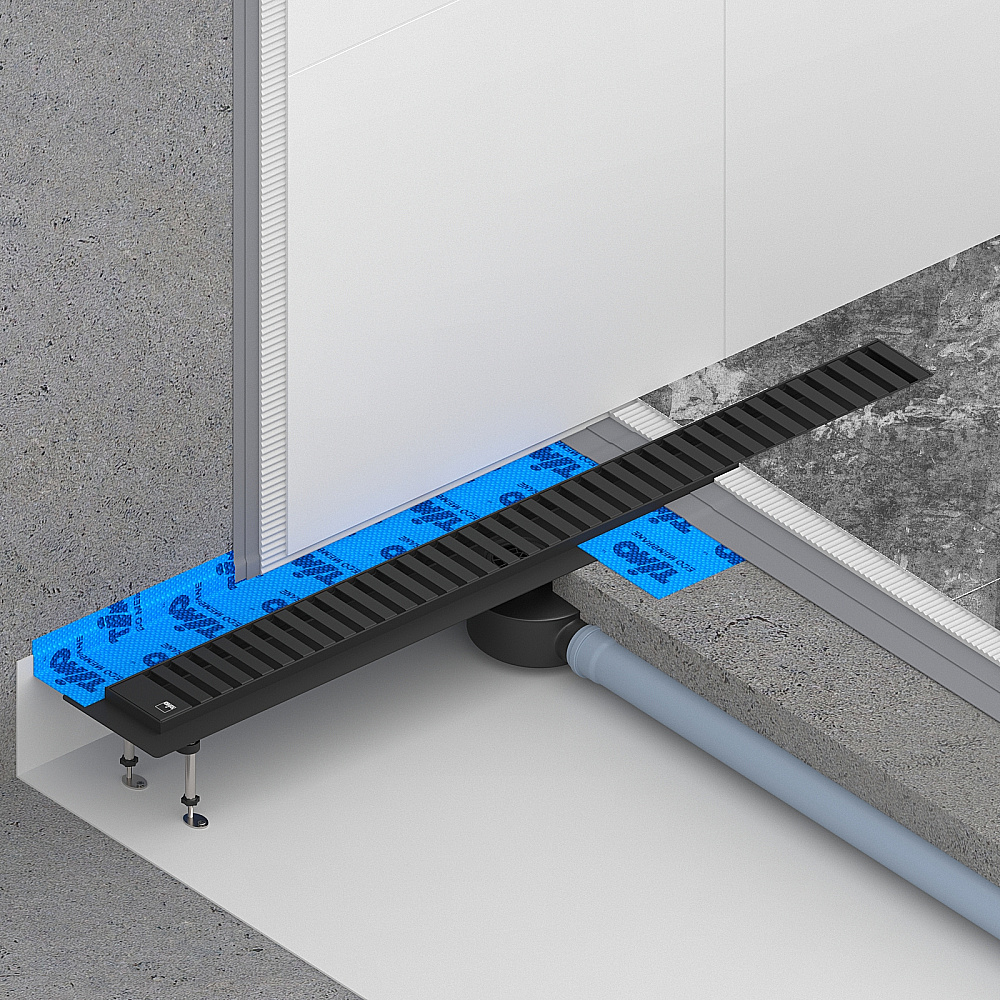 Душевой лоток TIMO Drain System 600 с вставкой "lines", Чёрный купить в интернет-магазине Sanbest