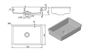 Раковина Holbi Neptune 50 Soft Rock Color 1.02.014.11.3 цвет по RAL купить в интернет-магазине Sanbest