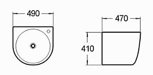 Раковина подвесная Ceramalux N 49 500F белая купить в интернет-магазине Sanbest