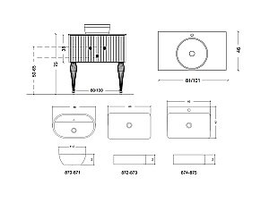 Тумба с раковиной Armadi Art Vallessi Avantgarde Canale 100 со столешницей белая с хромом для ванной в интернет-магазине Sanbest