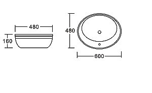 Раковина накладная Ceramalux Luxe Classic 60 2150 белая купить в интернет-магазине Sanbest