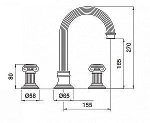 Смеситель для раковины Cezares OLIMP-BLS2-A-01-Sw хром купить в интернет-магазине сантехники Sanbest