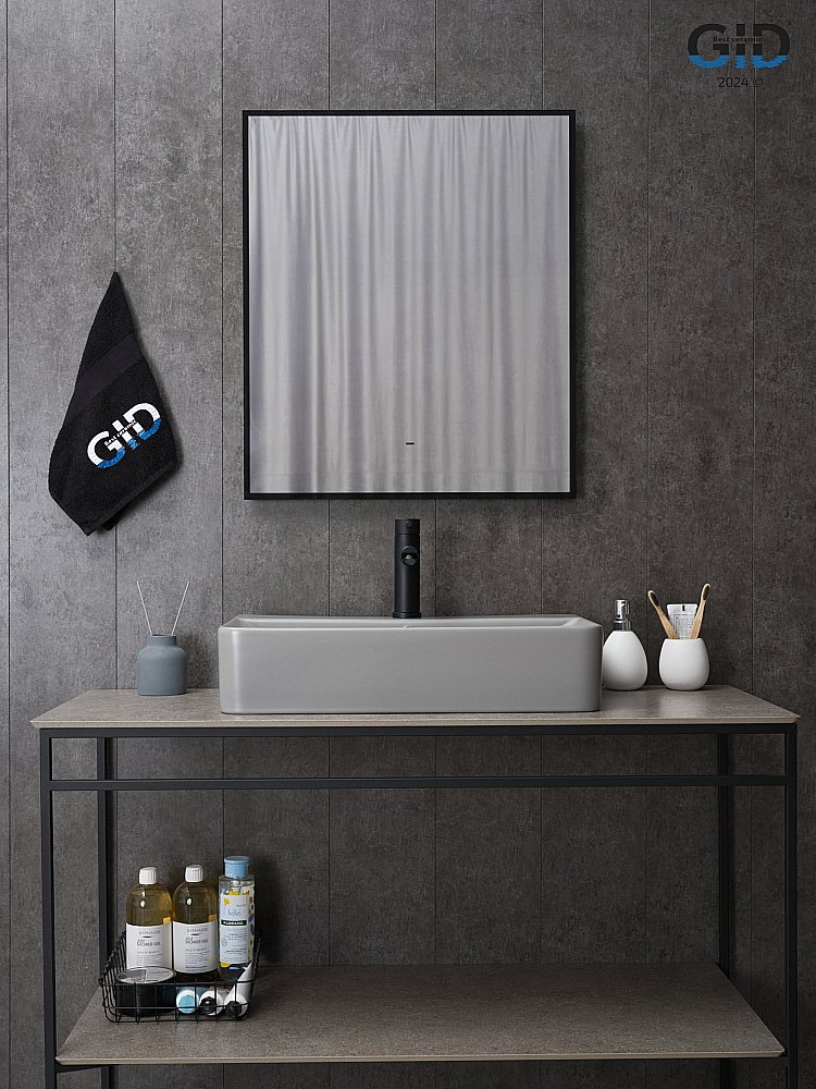 Раковина накладная Gid Gm1344 серая матовая купить в интернет-магазине Sanbest